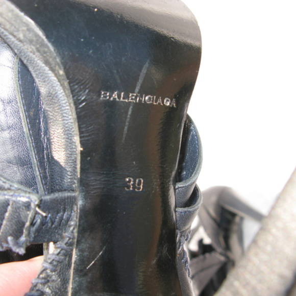 AUTHENTIC Balenciaga Black Bondage Leather High Heels - Picture 13 of 14